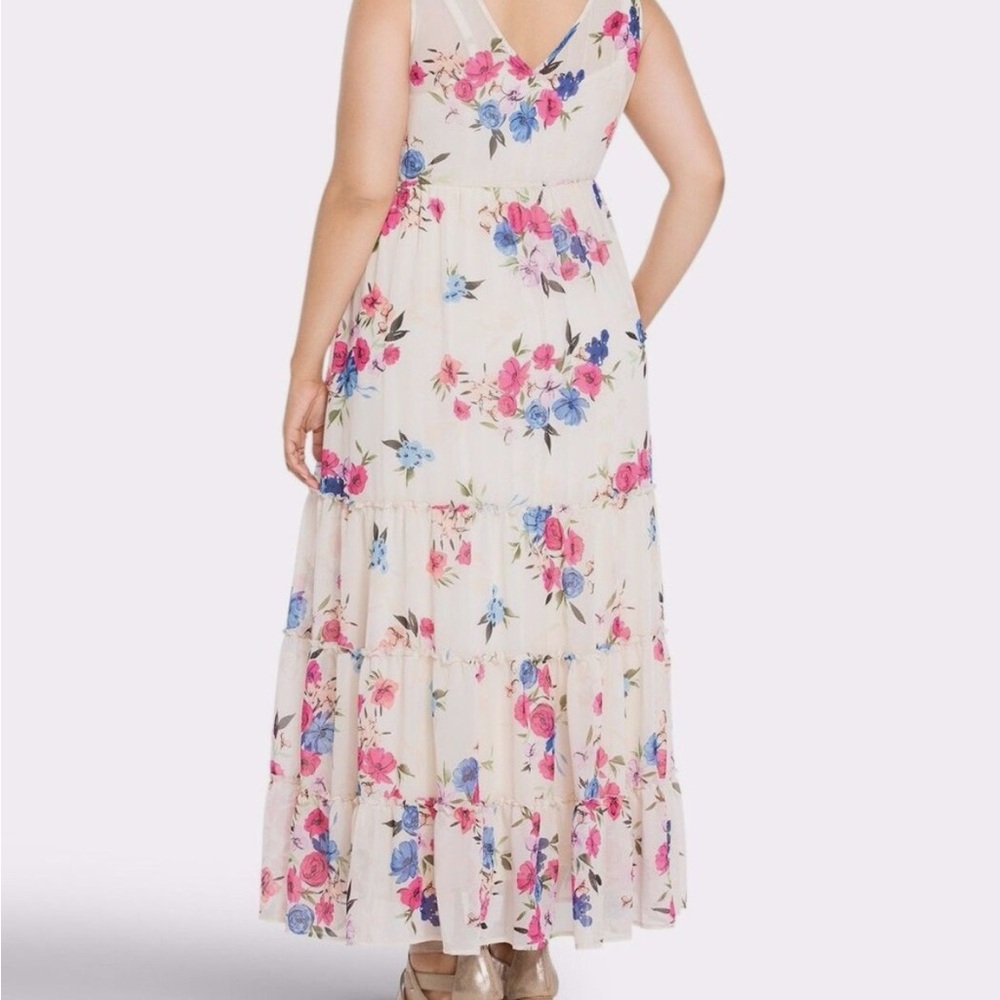 Torrid Sleeveless Tiered Maxi Sundress with slip Size 2 - Picture 2 of 6